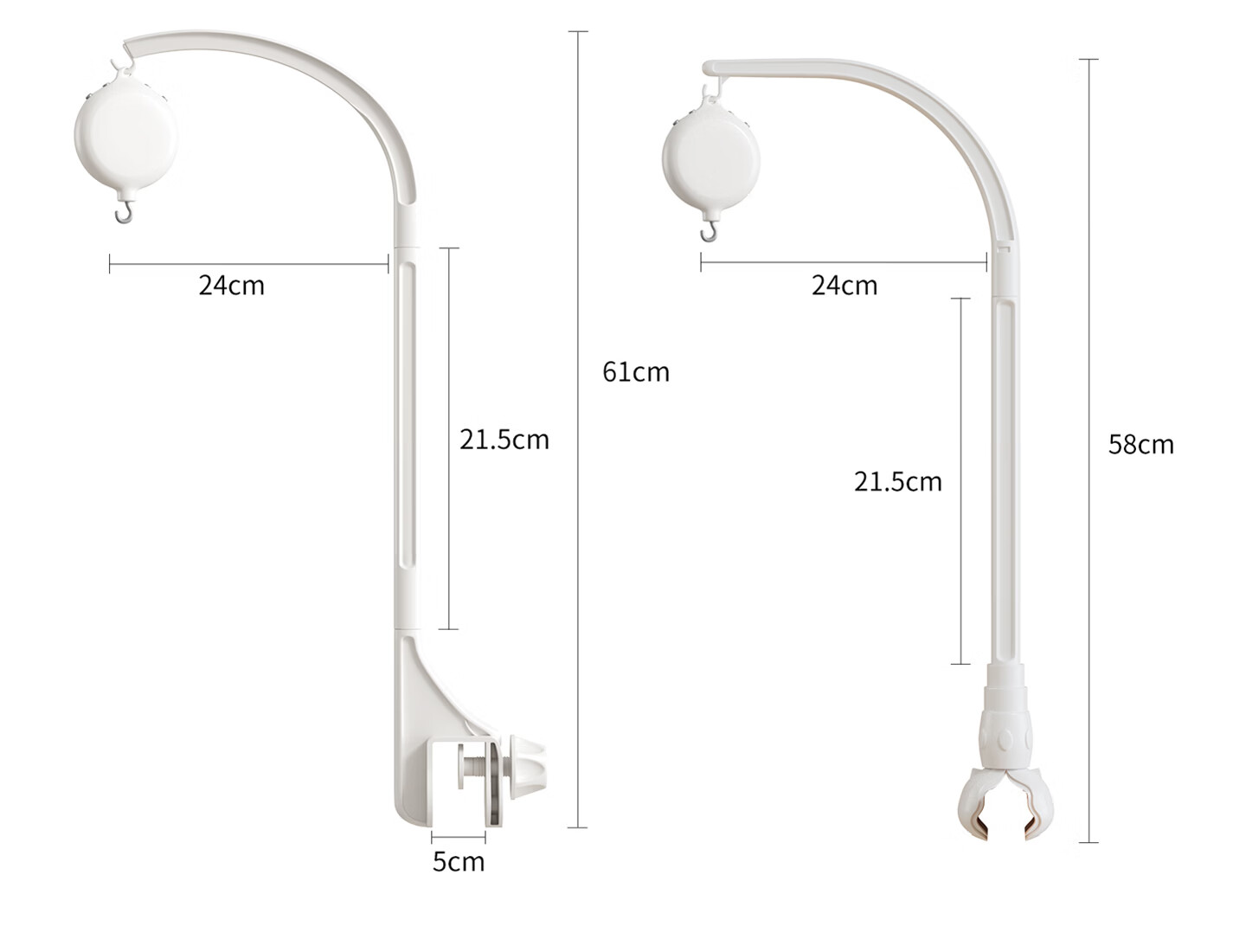 Yisrui Bed Bell Stand Hanging DIY Bracket Rod Clamp for Stroller Diaper Table Crib Headboard Accessories 19