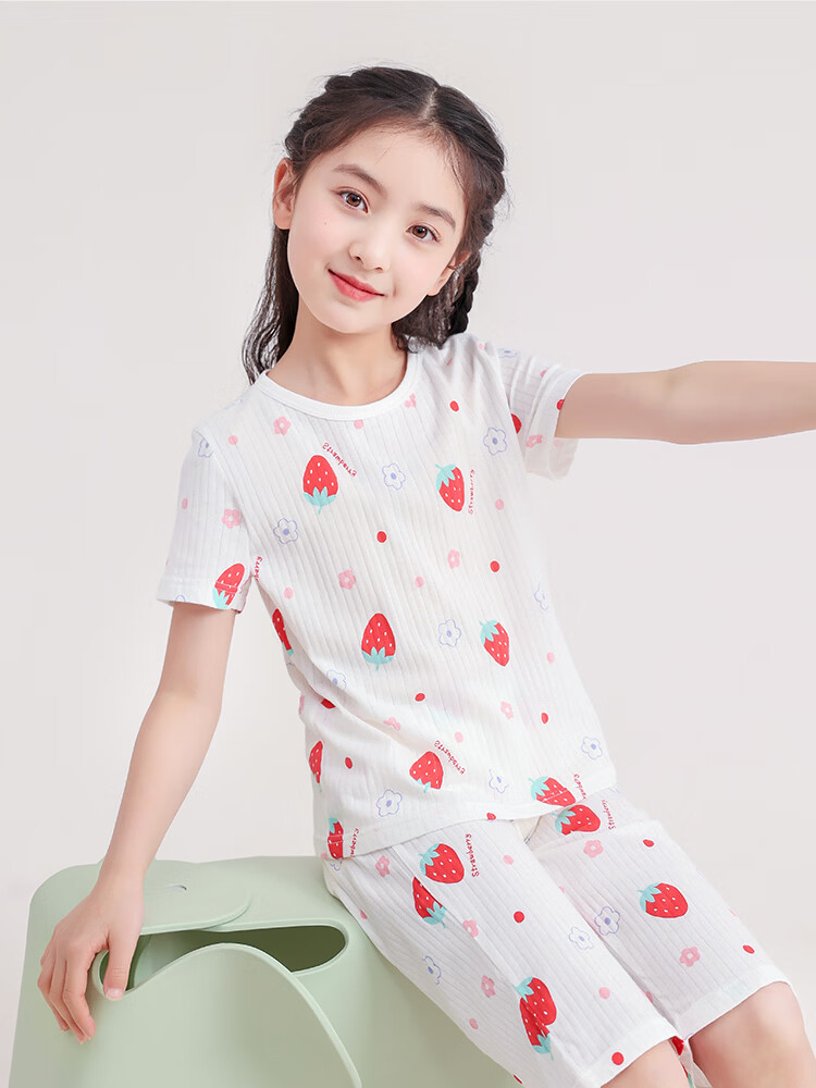 Hodo AAA Grade Antibacterial Red Bean Children's Summer Thin Cotton Boys Pajamas Homewear Air Conditioning Clothes 15