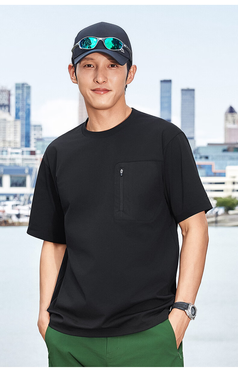 Kolumb Outdoor Quick-Dry Moisture-Wicking Sun-Protective Short Sleeve T-Shirt for Men with Commuter Pocket Energy Purple M(170) 19