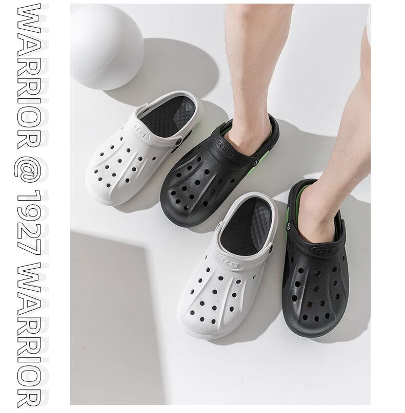 Warrior Men's Summer Breathable Slip-On EVA Beach Sandals White Size 39 12