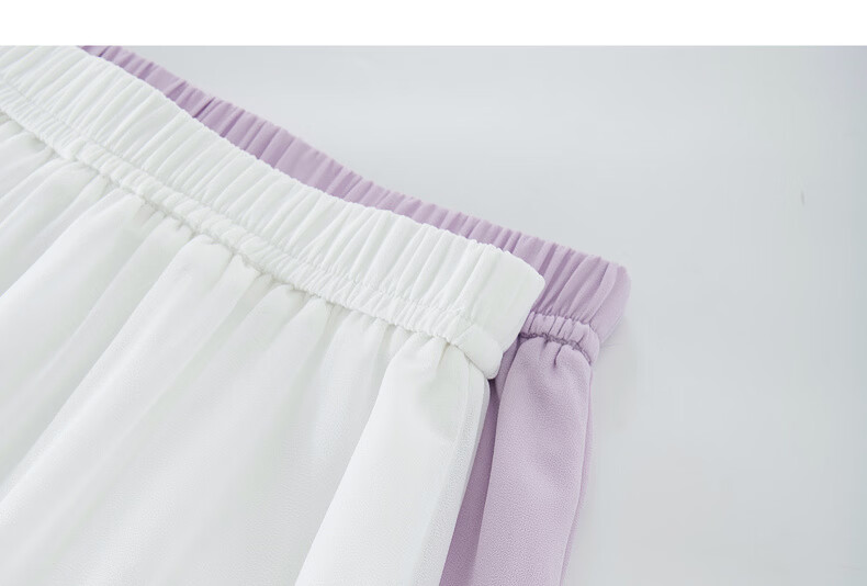 Sllsky Bohemian Chiffon Pleated Midi Skirt Women Summer Lightweight Beach Vacation A-Line Cake Skirt 36