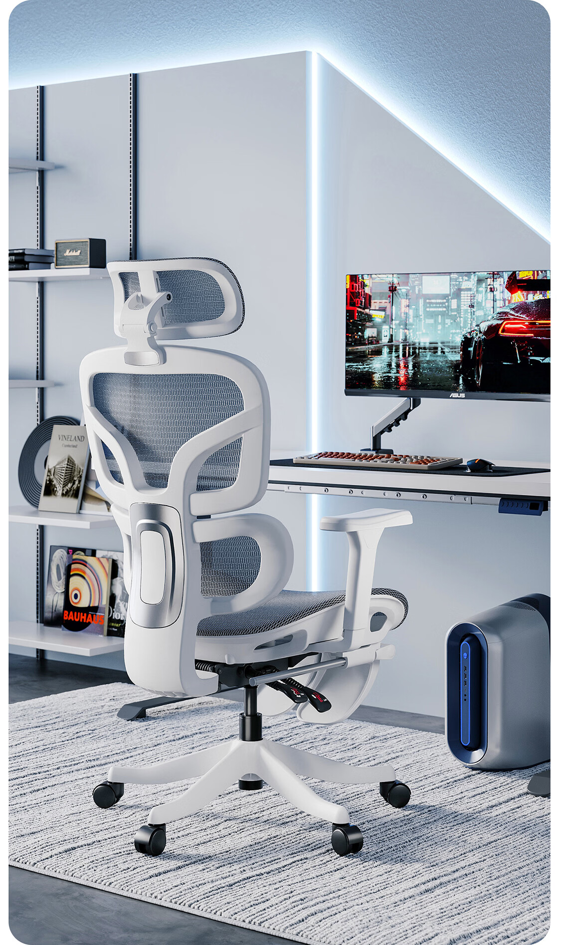 HeiLing B1 Max Ergonomic Office Chair Computer Gaming Chair Artificial Ergonomic Seat Black with Footrest 18