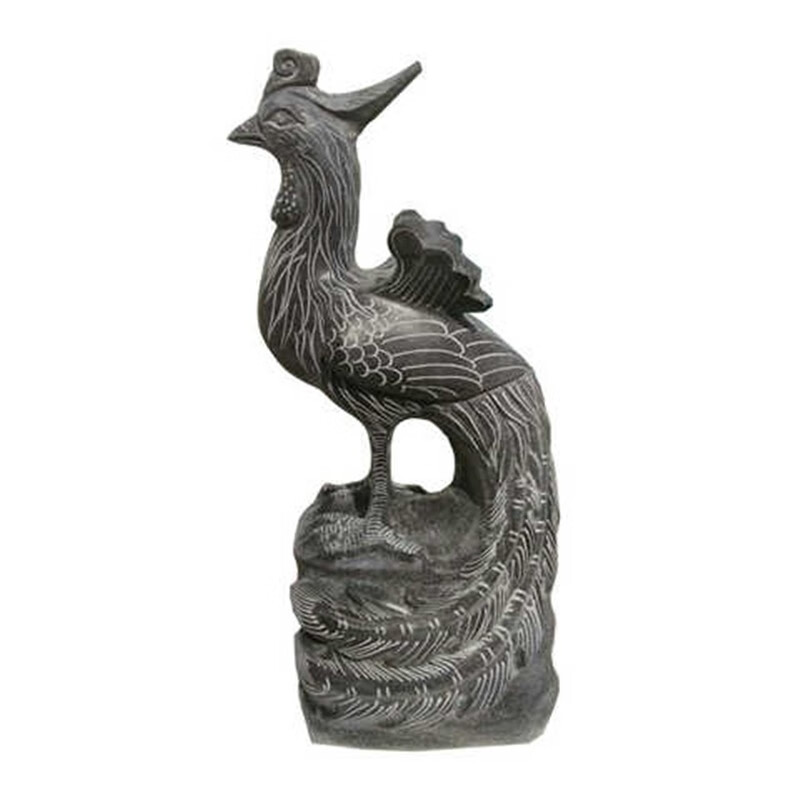 鲁寨石业石雕石头凤凰摆件石凤青石头摆件落地凤凰展翅凤凰摆件青龙