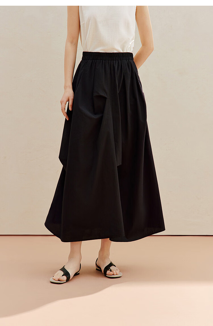 INMAN INMAN Fashion-Forward Blue And White Porcelain Klein Blue Irregular Midi Skirt, Summer 2026 Long Skirt, Klein Blue XL 14