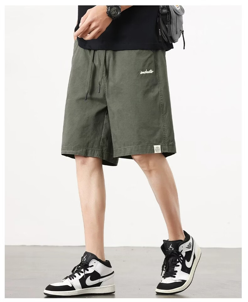 ROMON Men's Cotton Work Shorts Summer 2026 New Loose Straight Casual Mid-Length American Style Thin Five-Point Pants 12