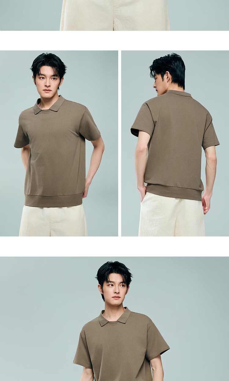 Giordano 2026 Summer New Pure Cotton Loose Fit Two-in-One Collar Short Sleeve Polo Shirt Men 13016207 13