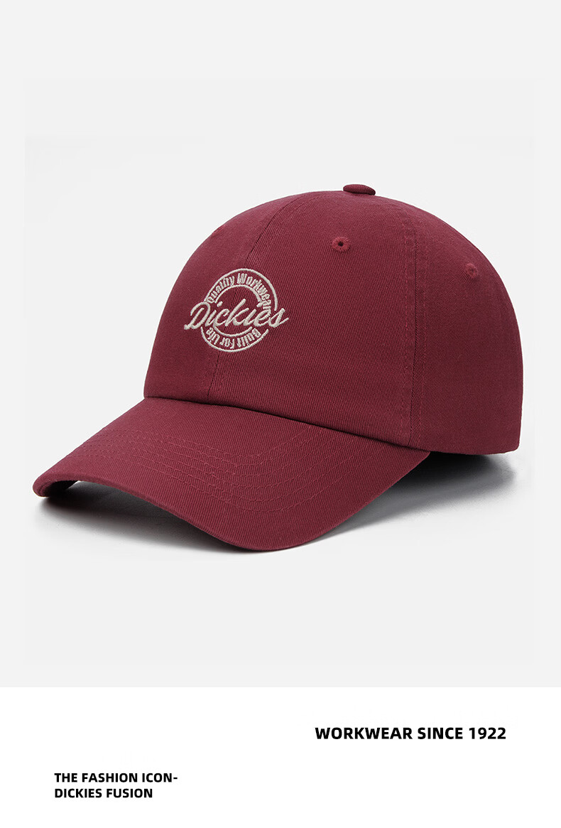 Dickies Embroidered Letter Baseball Cap Soft Top Hat Unisex New Large Head Circumference Slim Face Sun Protection Visor Cap Navy Blue 10
