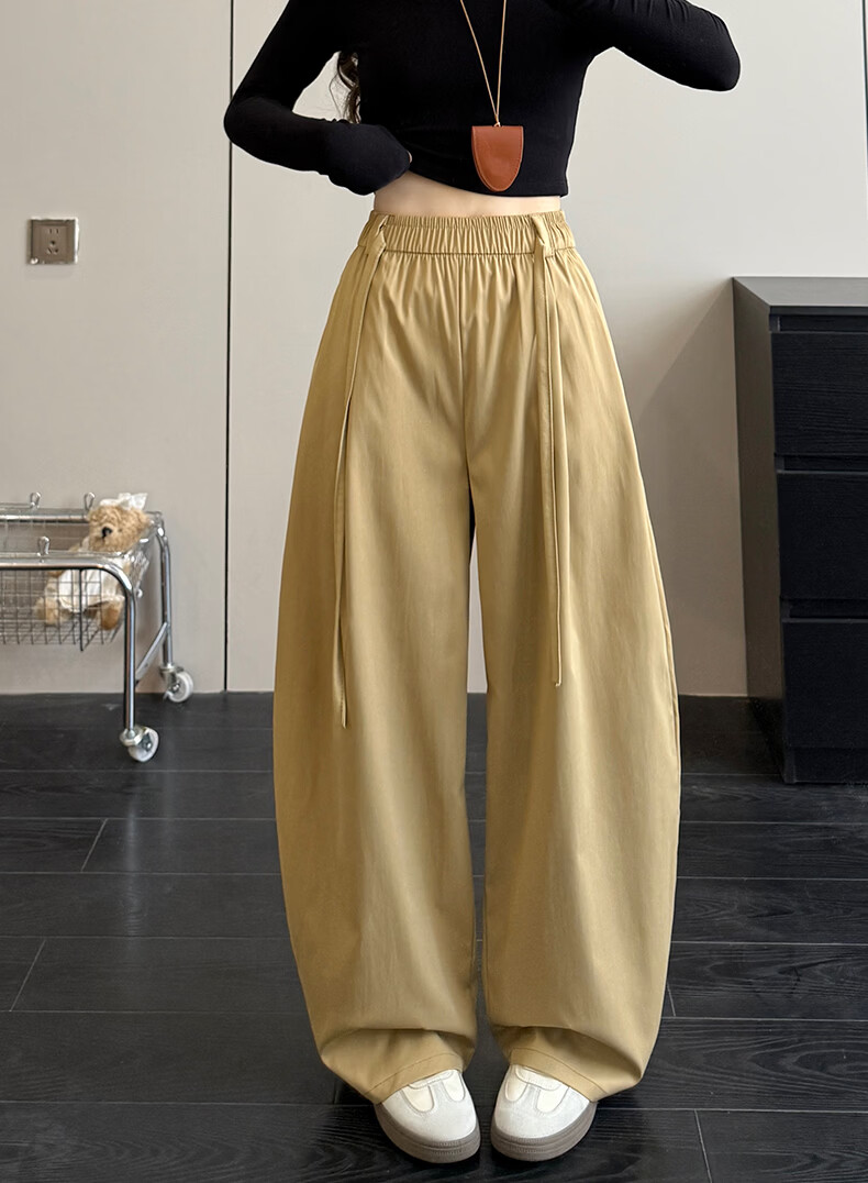 Langsha Women's Summer Thin High-Waist Wide-Leg Breathable Casual Pants Fashion Loose Slimming Trousers 17