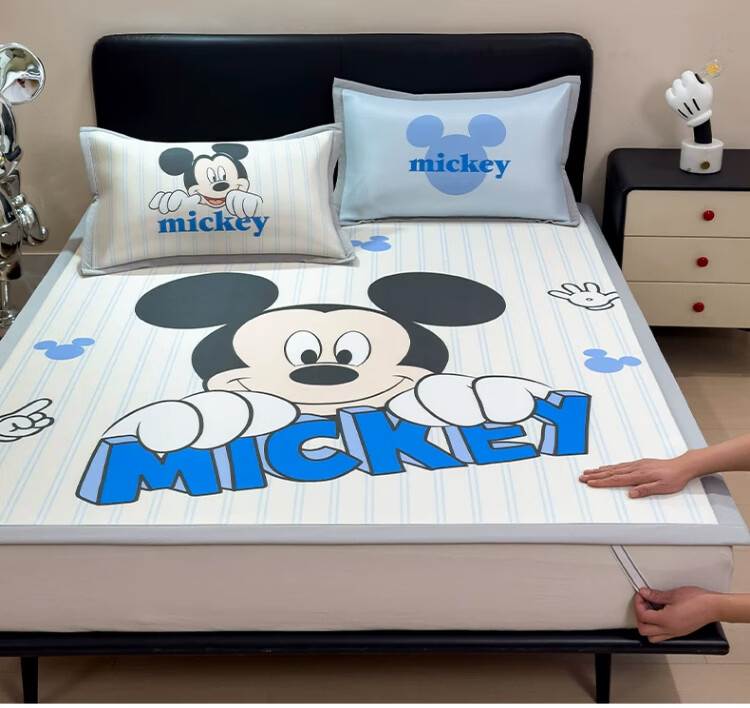Disney Summer Ice Silk Cooling Mat Cartoon Mickey Air Conditioning Soft Mat 180x200cm Home Machine Washable Cooling Air Conditioner Pad 28
