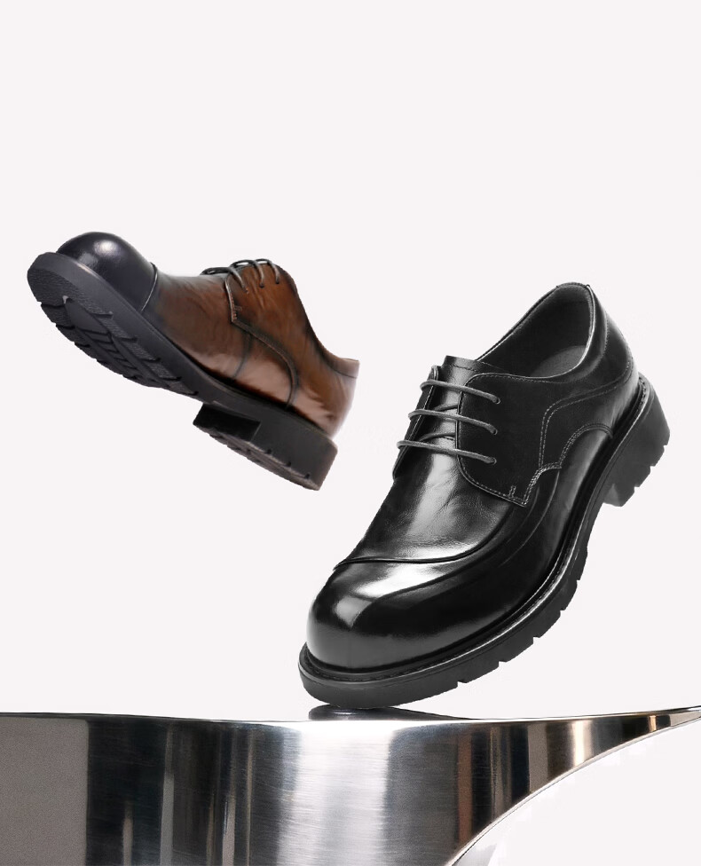 Belle Qixi Gift Zhang Linghe Same Style Business Leather Shoes Men 2026 Spring Summer Commuter Thick Sole Casual Shoes A2274 Black 38 3