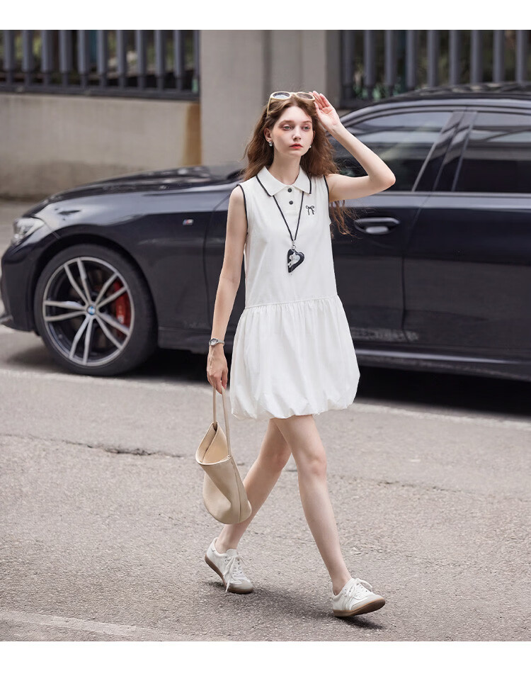 TonLion 2026 Spring Summer New Women's Dress White Balloon Skirt Unique and Beautiful Early Spring Dress 11