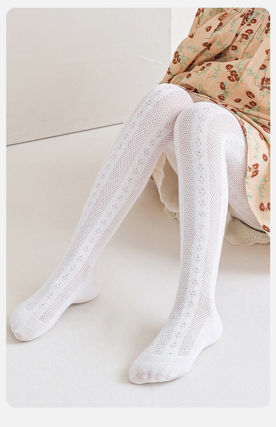 Bingxue Kapok Children's Tights Girls Summer Ultra-thin Mesh Dance Socks Pure White Anti-mosquito Stockings Baby Leggings 14