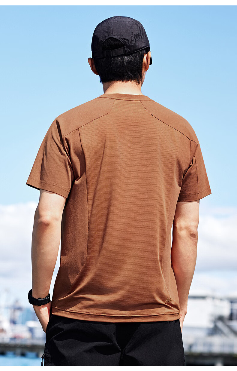 Kolumb Outdoor T-Shirt Summer Men's Quick-Dry Short Sleeve Mesh Sweat-Wicking Moisture Absorption Half Sleeve Crew Neck Sports T-Shirt Tranquil White L 14