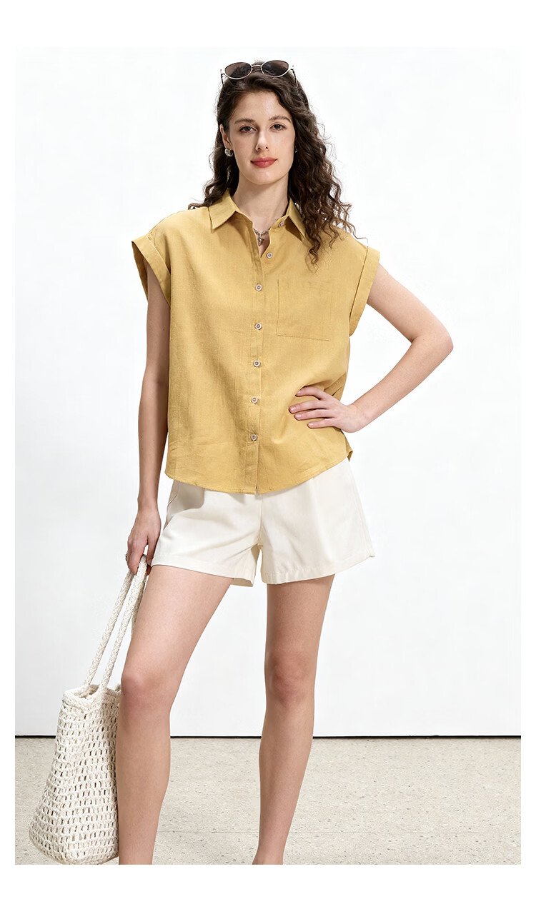 ENC Relaxed Fit Short Sleeve Shirt Gentle Elegant Casual Loose Versatile Women's Summer Slimming Top 13