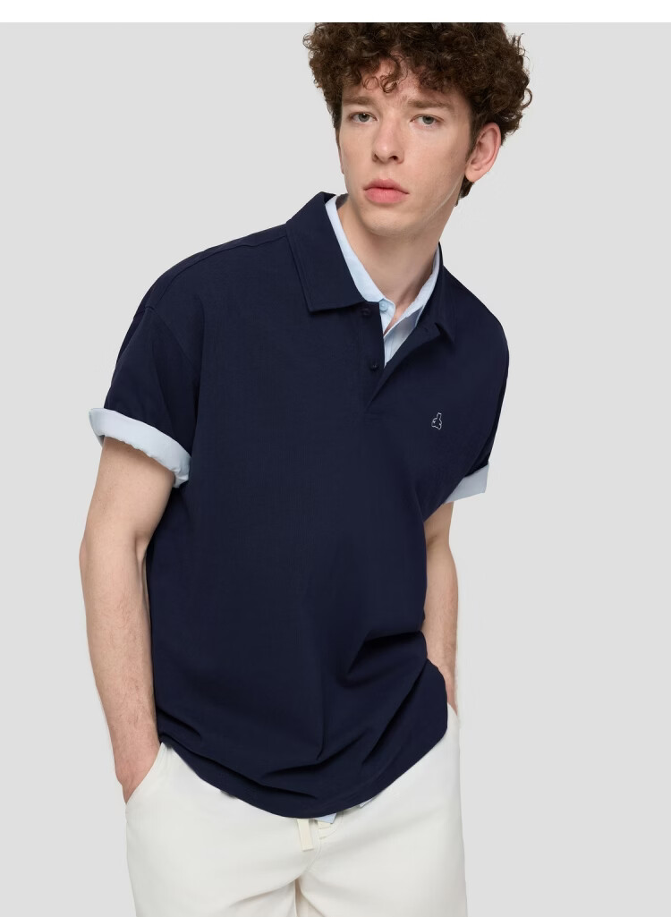 GAP Men's 2026 Summer New Pure Cotton Bear Embroidery Short Sleeve Polo Shirt Casual Top 892476 15