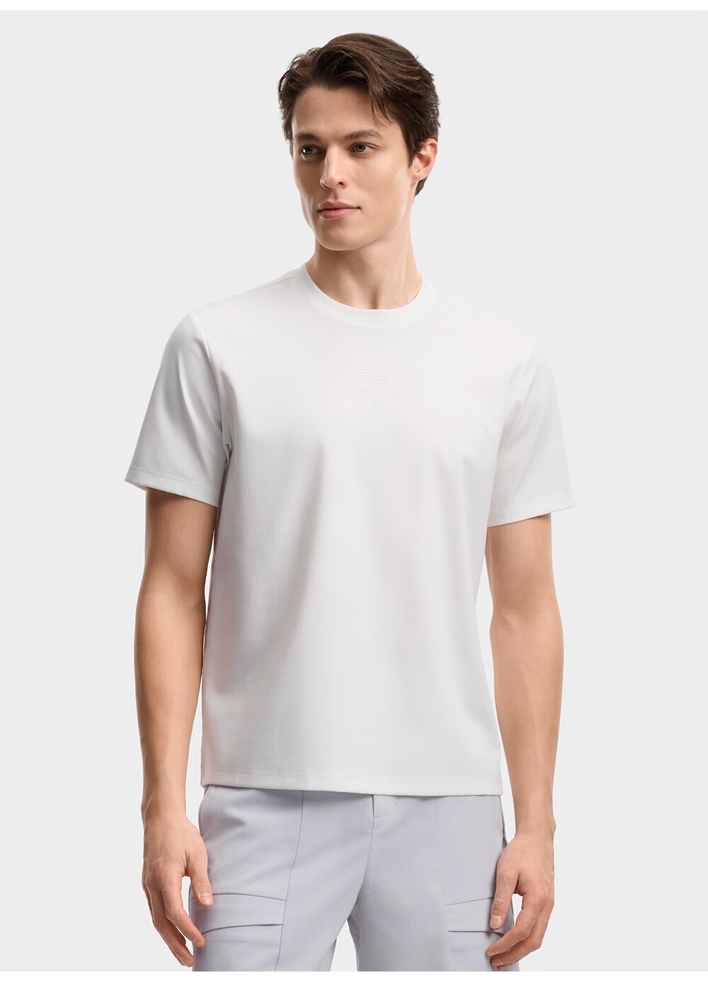 FILA Official Men's Knitted Short Sleeve Shirt 2026 Summer New Simple Casual Basic Versatile T-Shirt 10