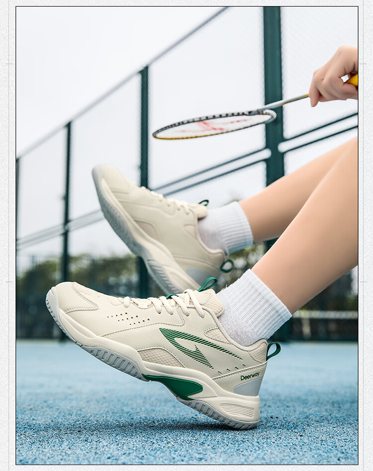DEERWAY New Unisex Badminton Shoes Durable Anti-Twist Non-Slip Breathable Low-Cut Lightweight Sports Casual Shoes Black White Size 41 18