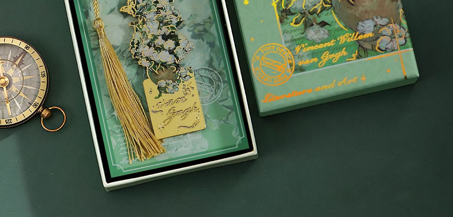 Tianshun Oil Painting Bookmark Premium Exquisite Metal Van Gogh Bookmark Classical Creative High-Value Birthday Gift for Girls Cultural and Creative Student School Reward Simple Packaging Blooming Apr 12