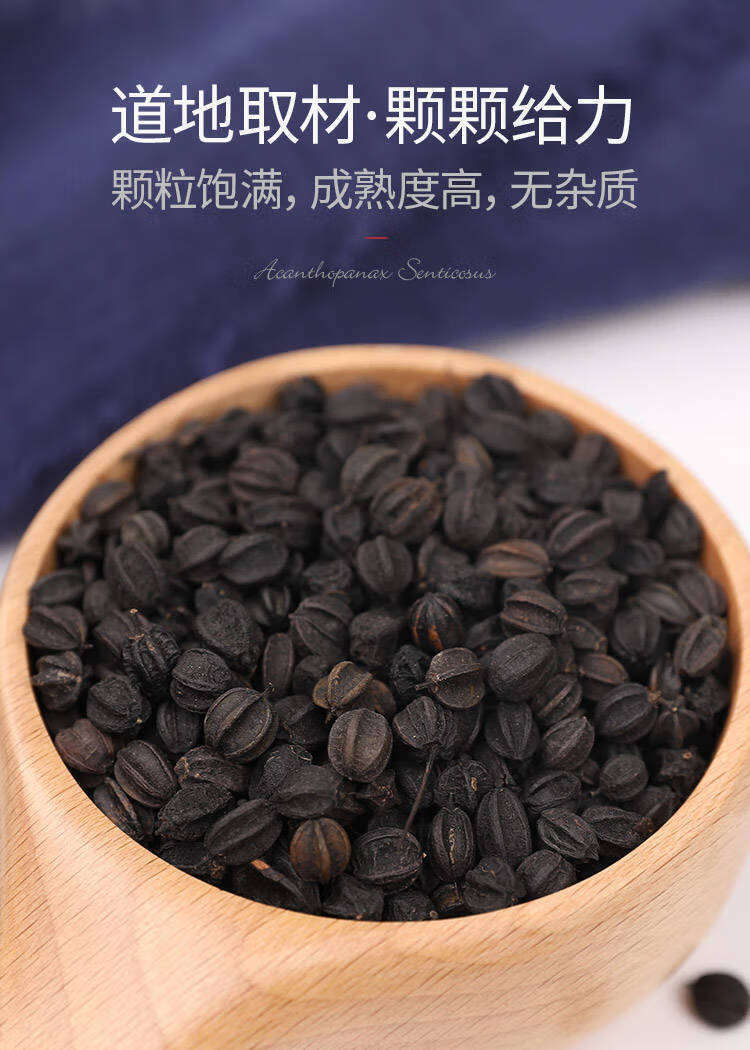 中药材 东北精选刺五加籽 刺五加果 刺五加茶 五加皮子 50克 刺五加籽