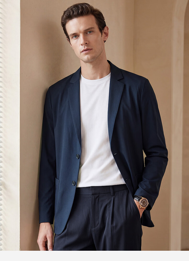 SHANSHAN High-End Sun-Protective Blazer for Men Cool Feeling Mid-Young Lapel Formal Casual Thin Jacket for Dad Father's Day 28