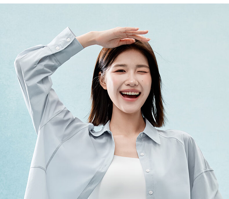 MissWiss Qi Wei Style Women's Loose Fit Breathable UV Protection Shirt Cloud Dance White L 21
