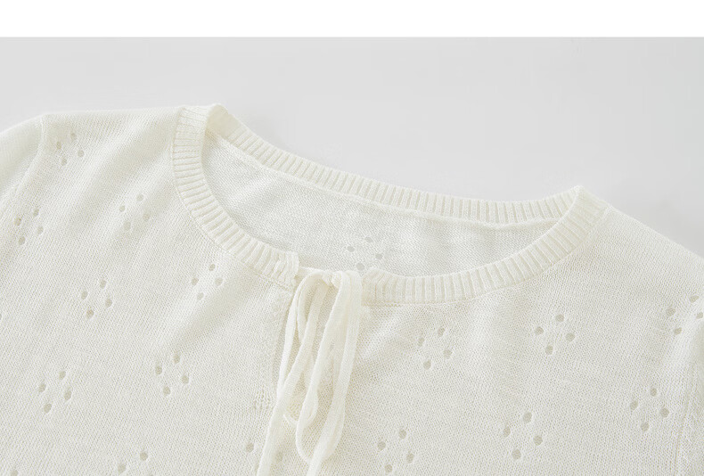 Sllsky Boshi Style Tencel Hollow Knit Summer 2026 New Loose Tie Round Neck Sun Protection Cover-up 23