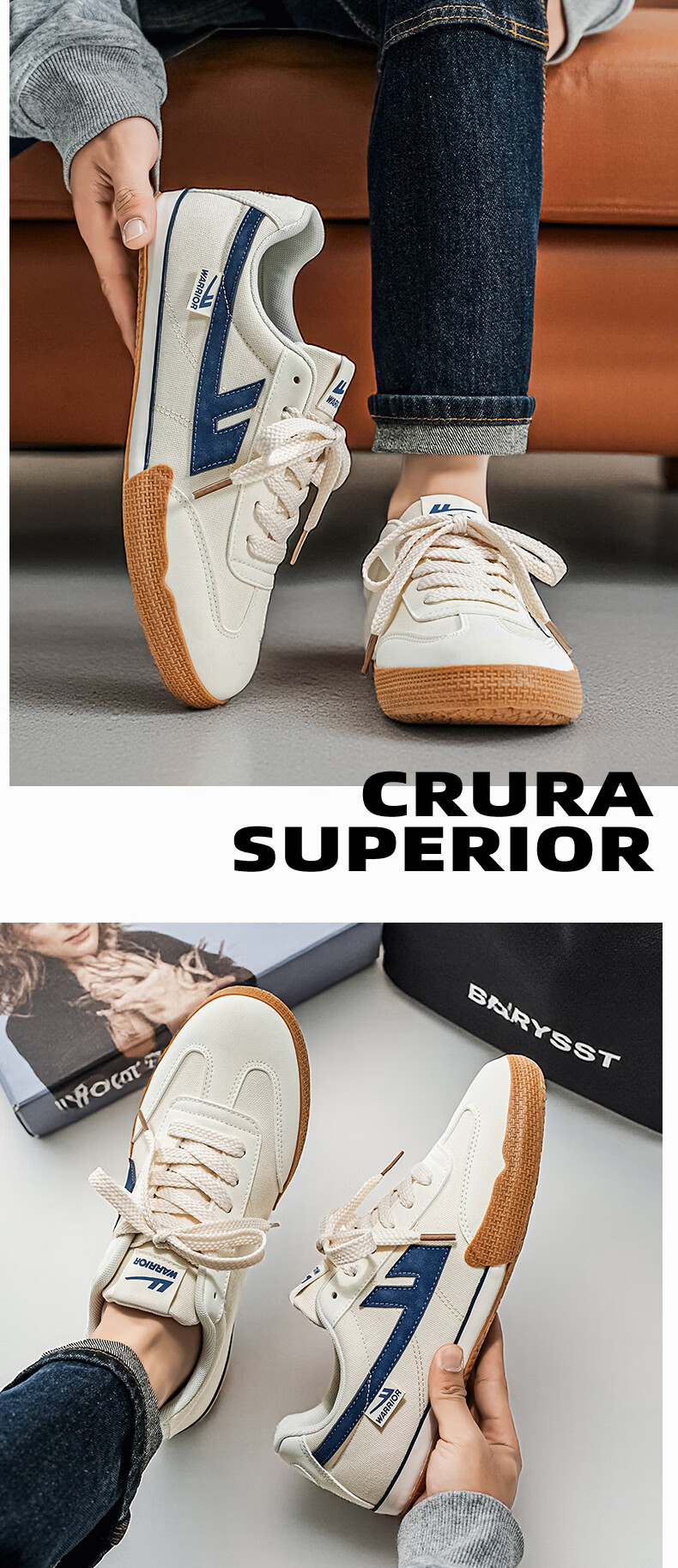 Warrior Official Canvas Shoes Men's Summer Low-top Training Shoes Men's Casual Sneakers 39 Beige 13