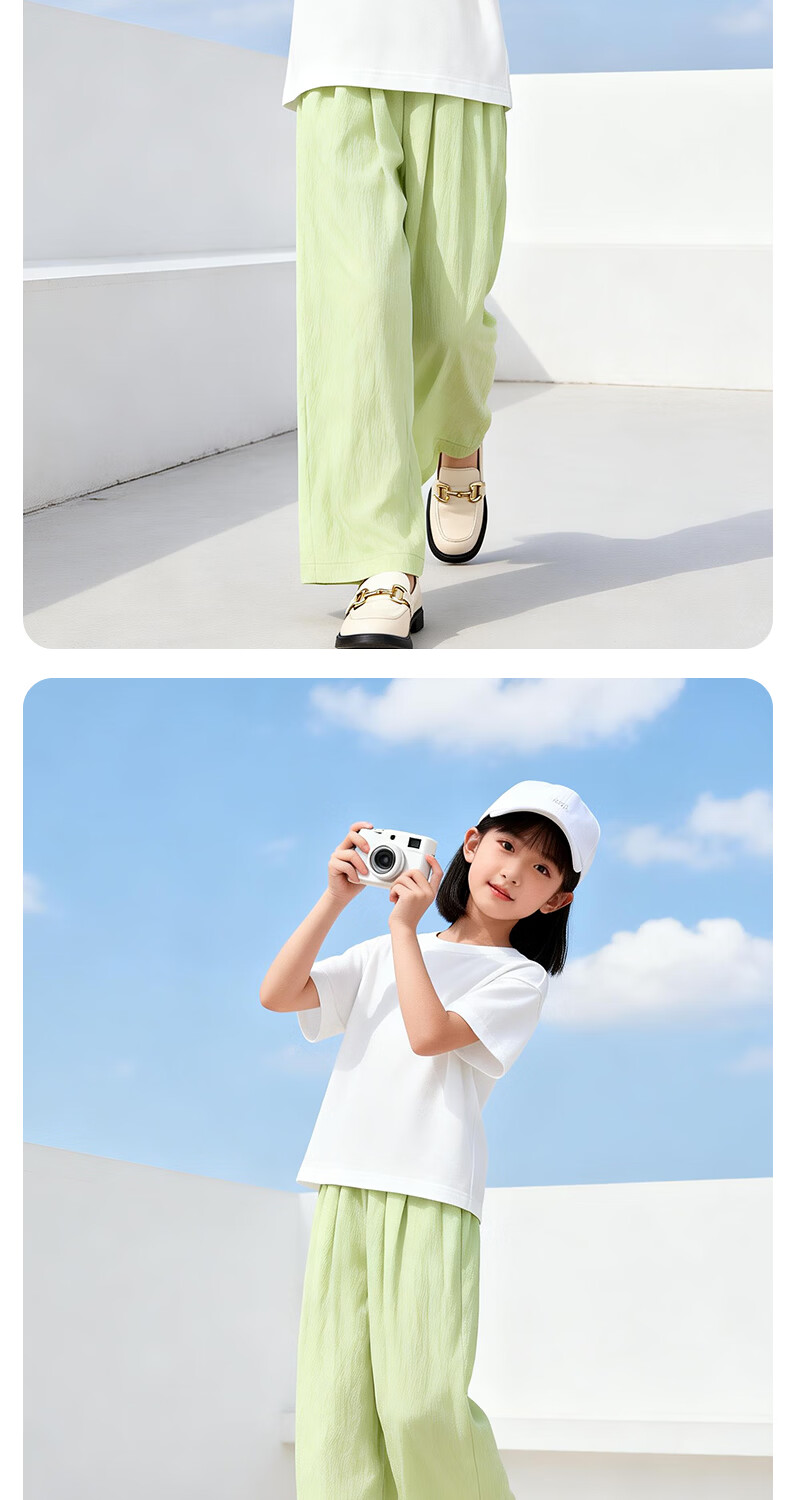 Jeanswest Girls Summer Set 2026 New Children's Cotton Short Sleeve T-Shirt Trendy Two-Piece Set for Older Kids 9