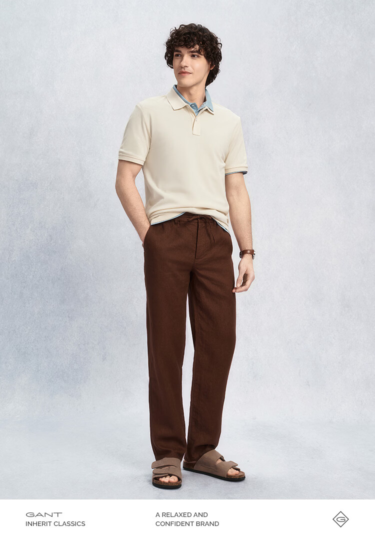 GANT Spring Summer Men's Pure Cotton Casual Polo Shirt with Turn-down Collar Commuting Short Sleeve 300-Dark Green XL 6