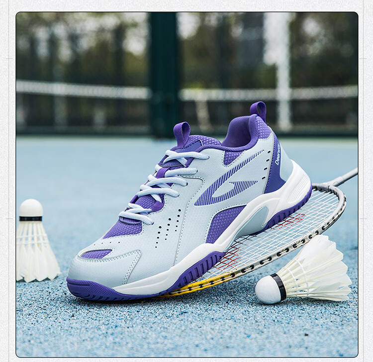 DEERWAY New Unisex Badminton Shoes Durable Anti-Twist Non-Slip Breathable Low-Cut Lightweight Sports Casual Shoes Black White Size 41 17