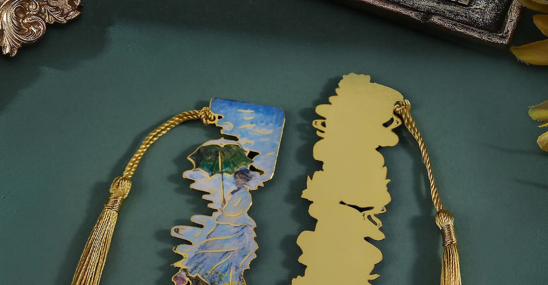 Tianshun Oil Painting Bookmark Premium Exquisite Metal Van Gogh Bookmark Classical Creative High-Value Birthday Gift for Girls Cultural and Creative Student School Reward Simple Packaging Blooming Apr 21