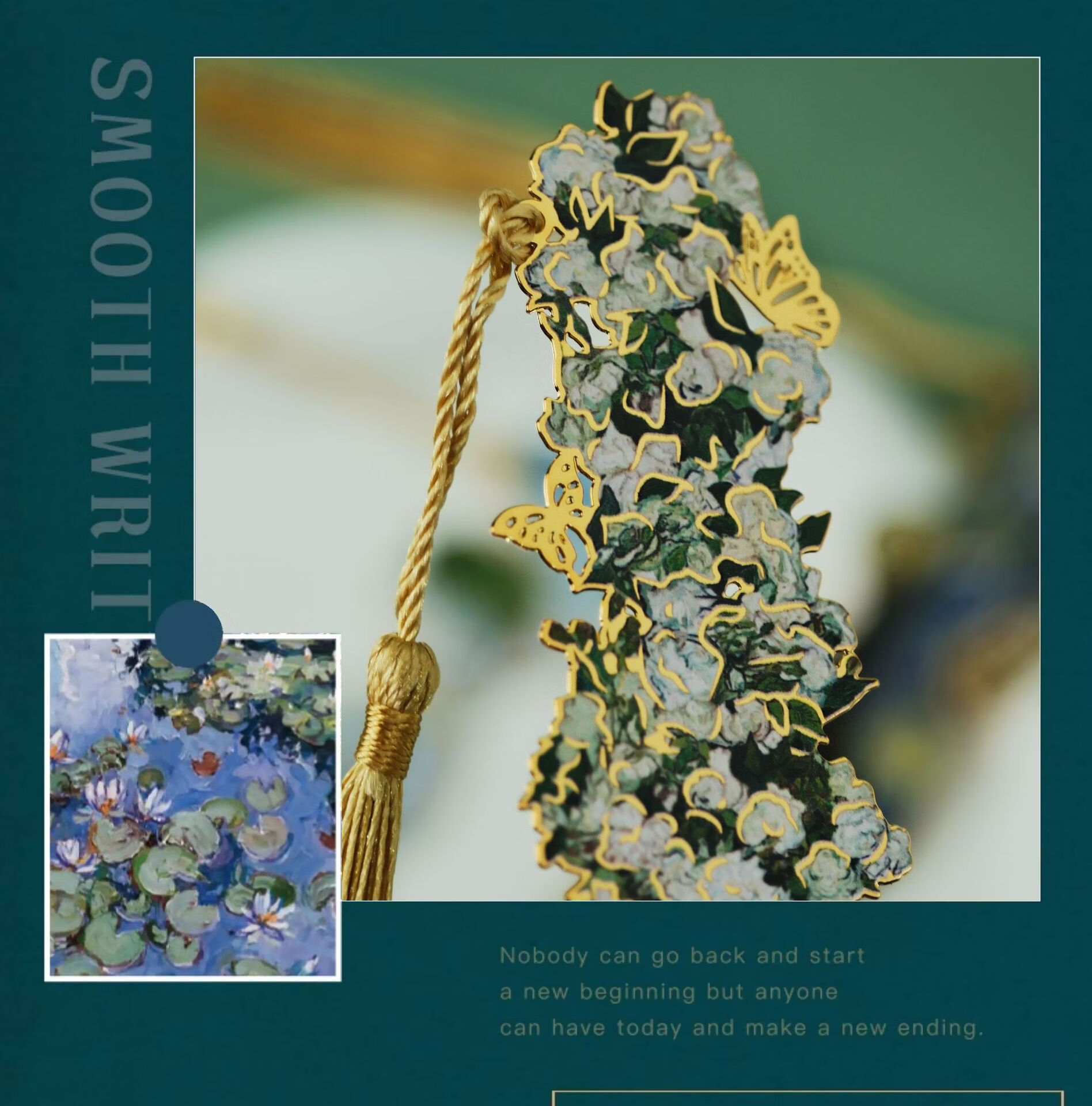 Tianshun Oil Painting Bookmark Premium Exquisite Metal Van Gogh Bookmark Classical Creative High-Value Birthday Gift for Girls Cultural and Creative Student School Reward Simple Packaging Blooming Apr 4