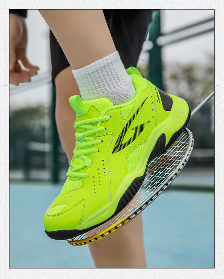 DEERWAY New Unisex Badminton Shoes Durable Anti-Twist Non-Slip Breathable Low-Cut Lightweight Sports Casual Shoes Black White Size 41 12