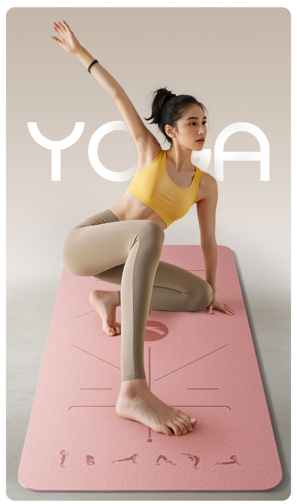 ANTA Yoga Mat Men's Fitness TPE Women's Home Thickened Large Non-Slip Professional Shock Absorption Aerobics Soundproof Training Mat 3
