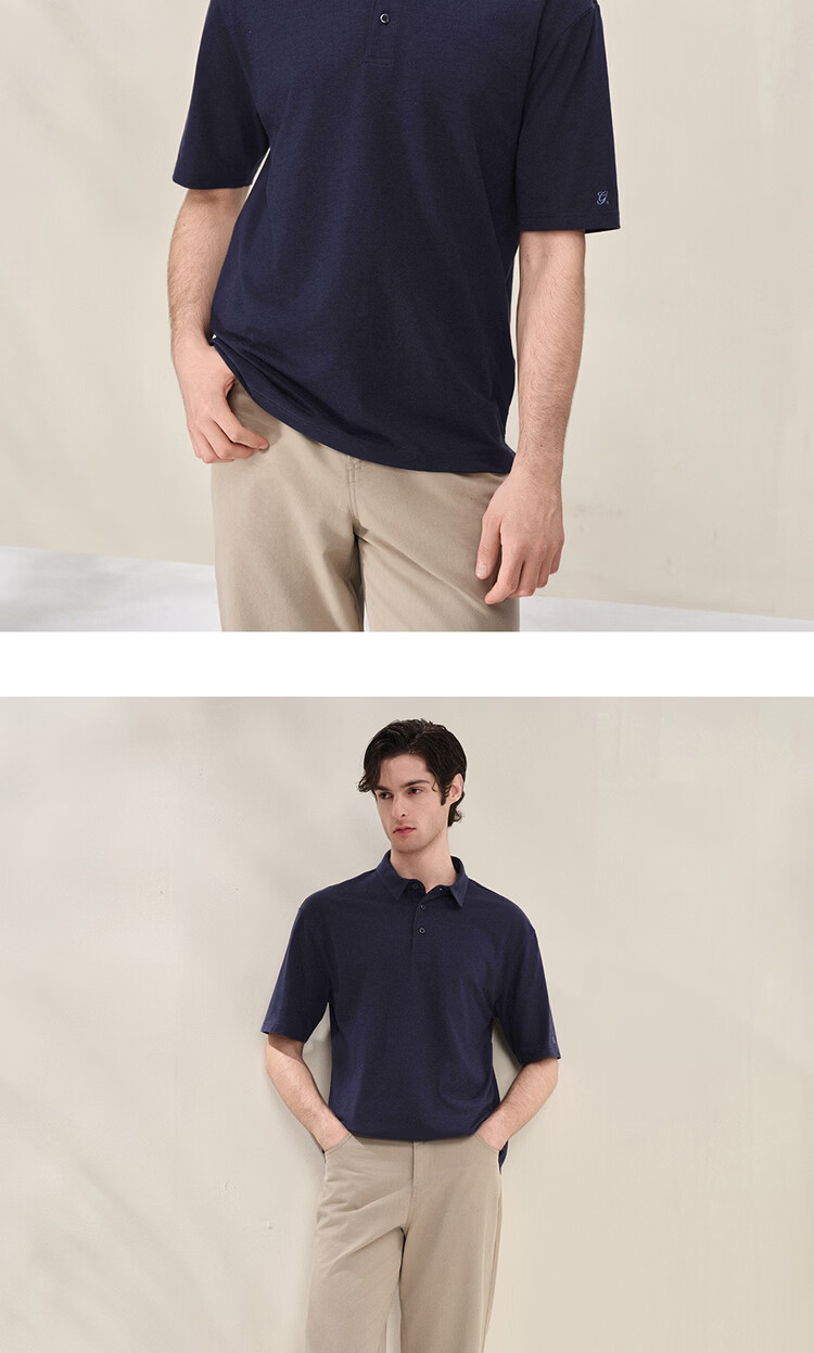 Giordano G+ 2026 Summer New 3A Antibacterial Linen Solid Loose Fit Short Sleeve Polo Shirt Men 01016460 16