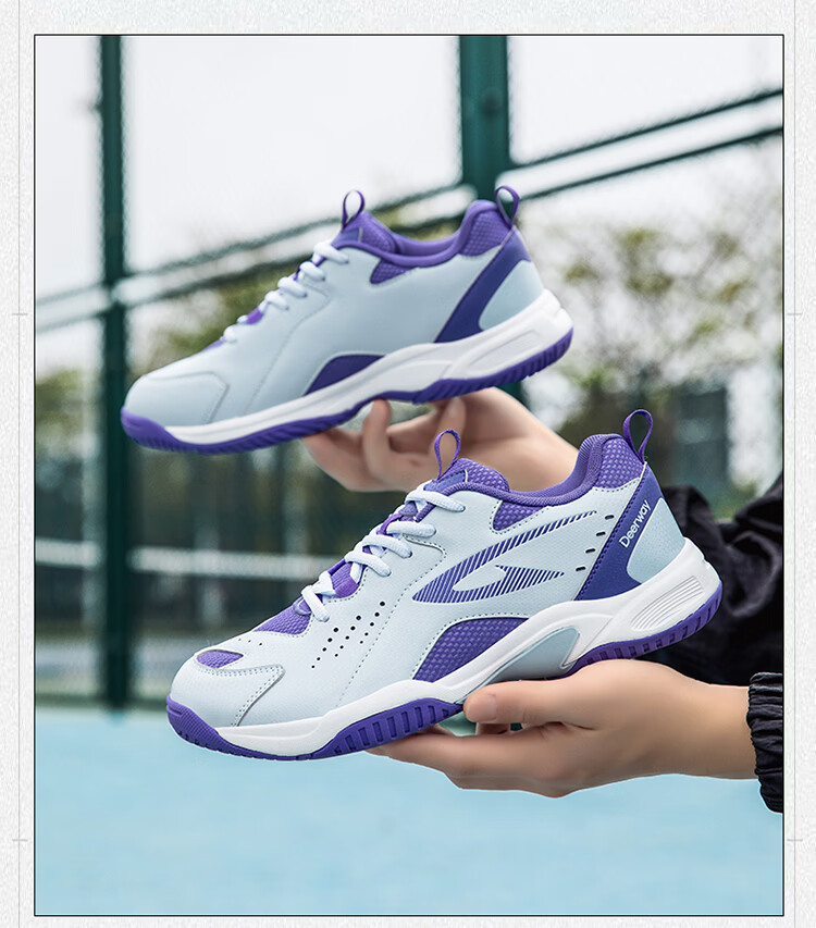 DEERWAY New Unisex Badminton Shoes Durable Anti-Twist Non-Slip Breathable Low-Cut Lightweight Sports Casual Shoes Black White Size 41 16