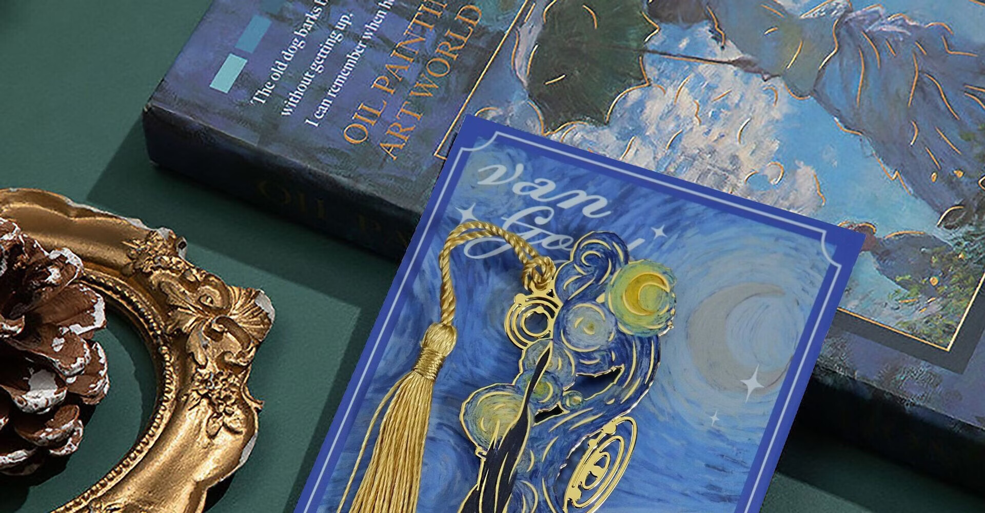 Tianshun Oil Painting Bookmark Premium Exquisite Metal Van Gogh Bookmark Classical Creative High-Value Birthday Gift for Girls Cultural and Creative Student School Reward Simple Packaging Blooming Apr 13