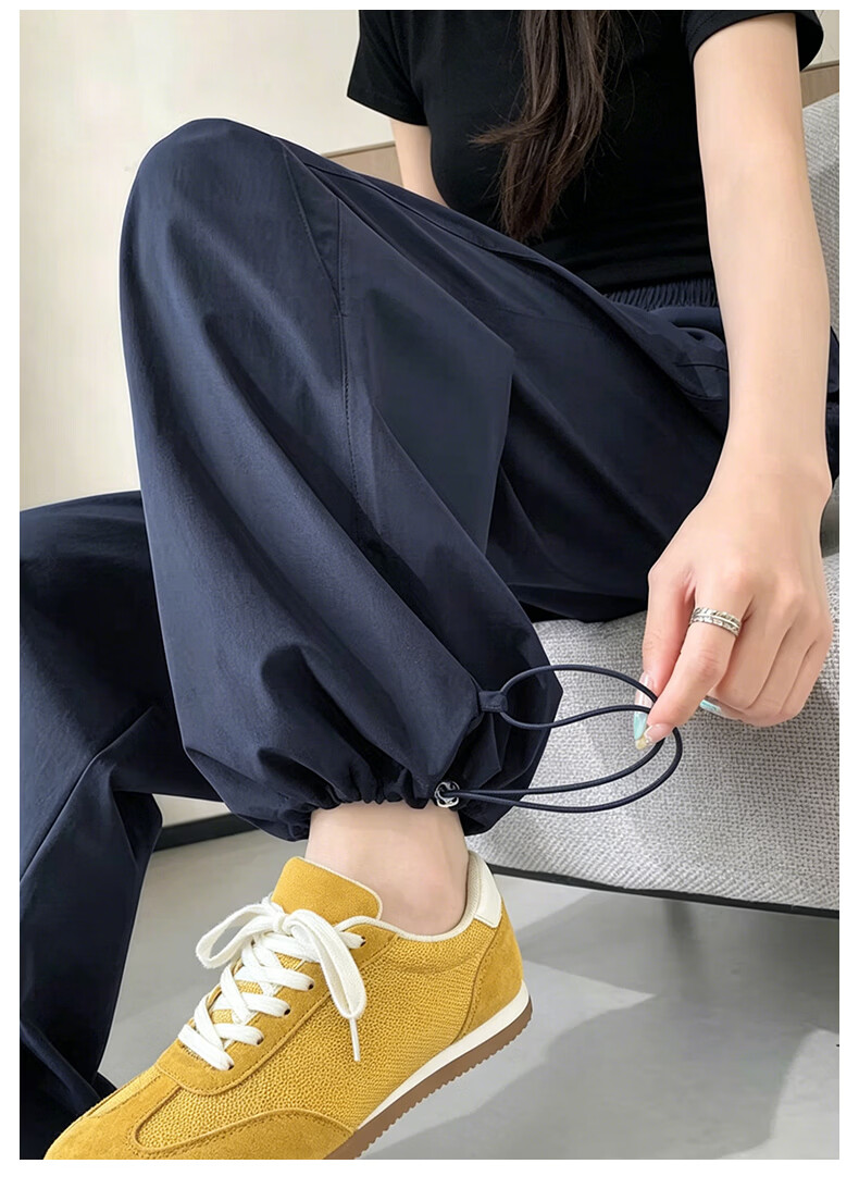 Borui Women's Casual Pants Spring Autumn American Style High Waist Hip Lift Wide Leg Quick-Dry Cargo Pants Straight Leg Sports Paratrooper Pants 19