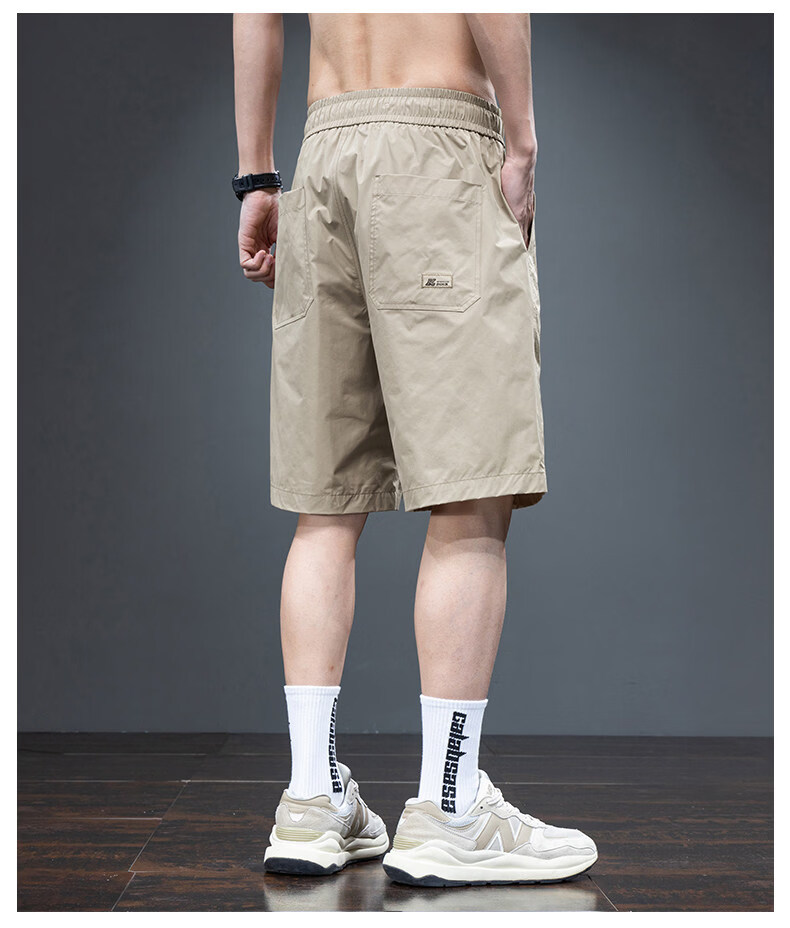 ROMON Men's Ice Silk Shorts Summer Thin Loose Quick-Dry Sports Workwear Five-Point Pants Gray 4XL 15