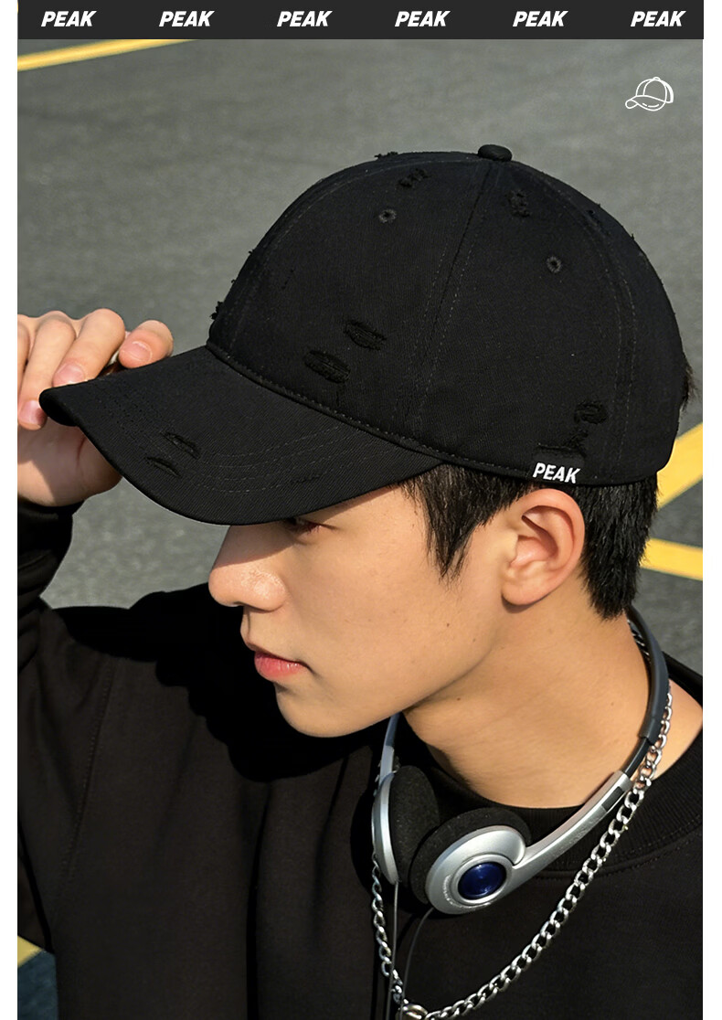 Peak Duckbill Cap Couple Outdoor Cycling Sun Protection Hat Trendy Cool Street Dance Youth Fashion American Vintage Distressed Baseball Cap 11