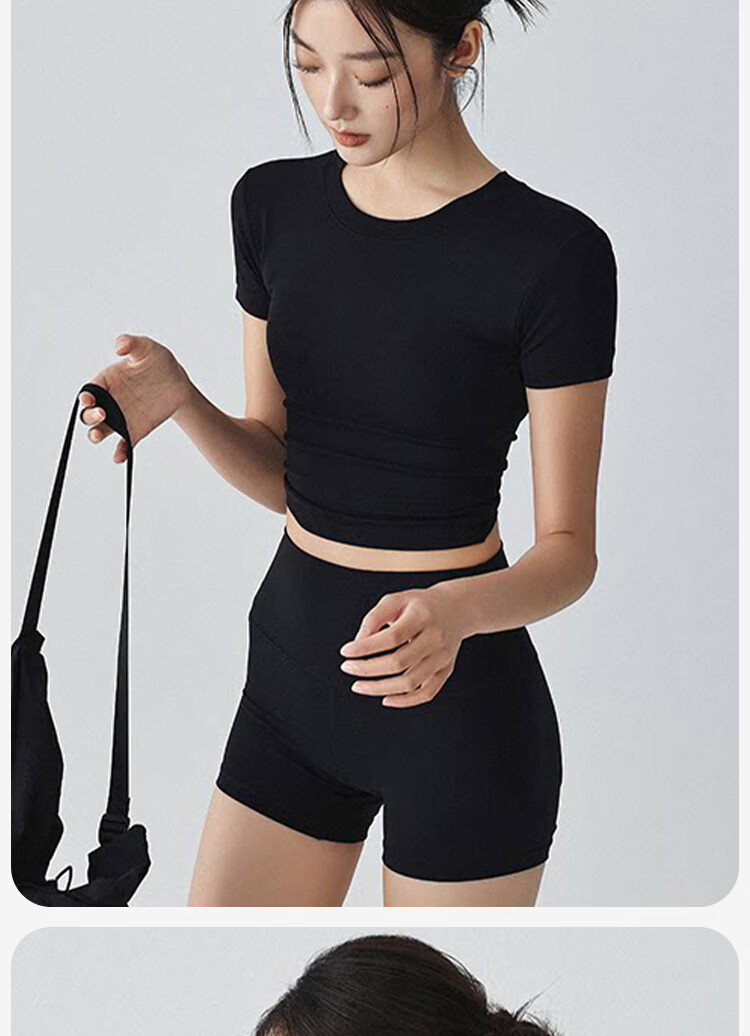 Free Style Backless Sports Top for Women with Semi-Removable Chest Pad, Beautiful Back T-Shirt, Pilates Yoga Short Sleeve Fitness Wear Summer 12