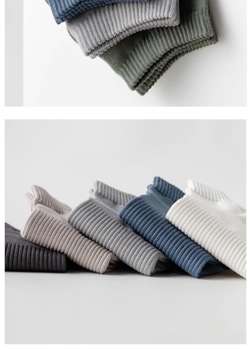 Mian Shisan Men's Cotton Short Socks Spring Summer Thin Mesh Breathable Antibacterial Odor-Resistant White Low-Cut Ankle Socks 6 Pairs Pack 4