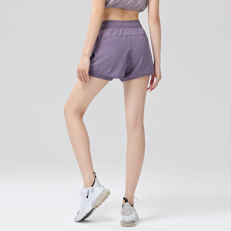 DRUR Women's Marathon Running Shorts Summer New High Waist Tummy Control Fake Two-Piece Anti-Exposure Fitness Sports Casual Pants 10