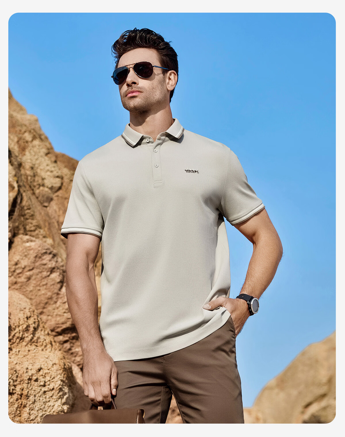 JEEP Outdoor Men's Summer Antibacterial Moisture-Wicking Quick-Dry Polo Shirt Short Sleeve Mountain Climbing Business Casual Commuter Top 28