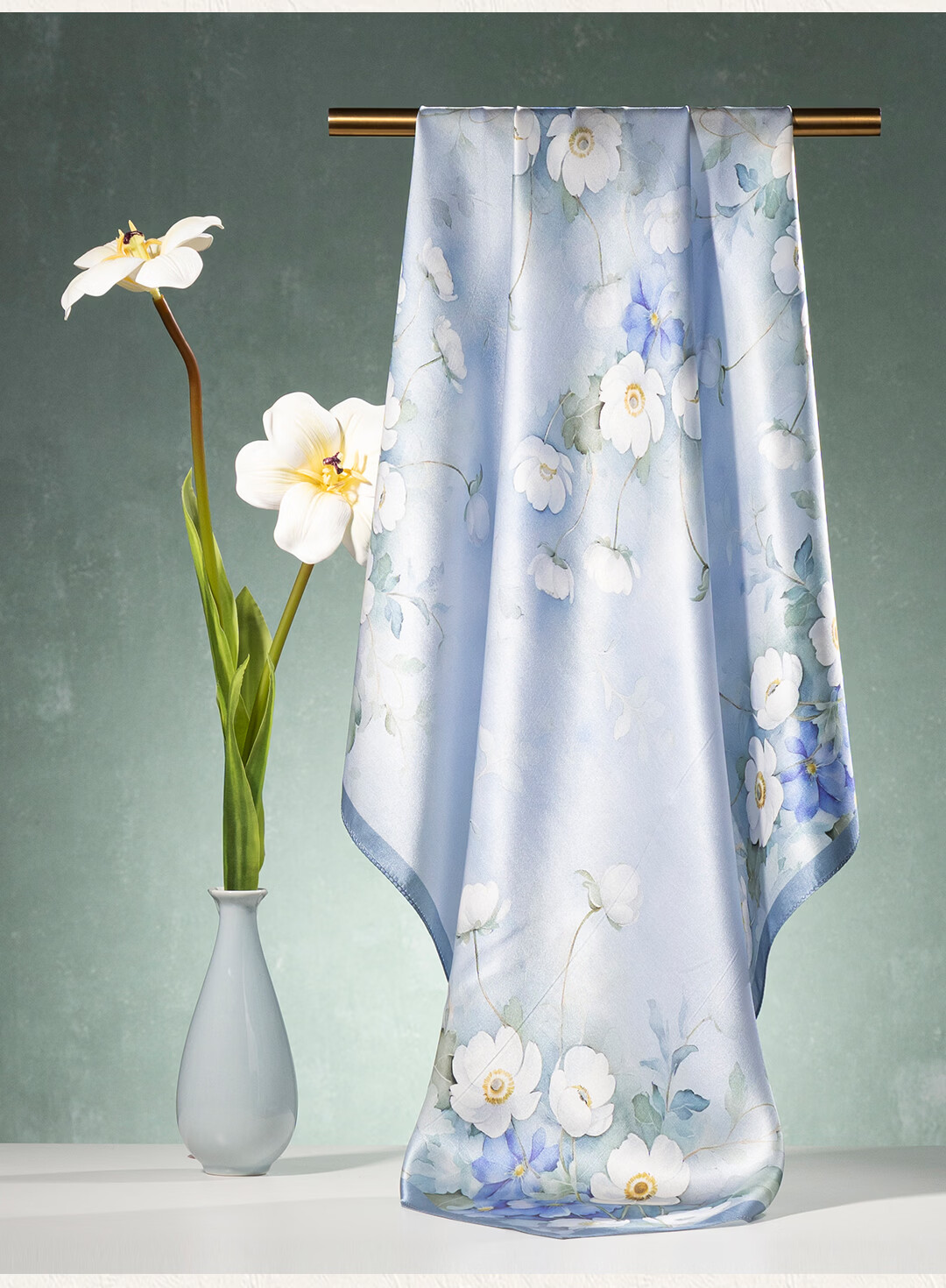 Shanghai Story 100% Mulberry Silk Printed Square Scarf for Women, Gift for Mom and Girlfriend, Birthday Shawl 8