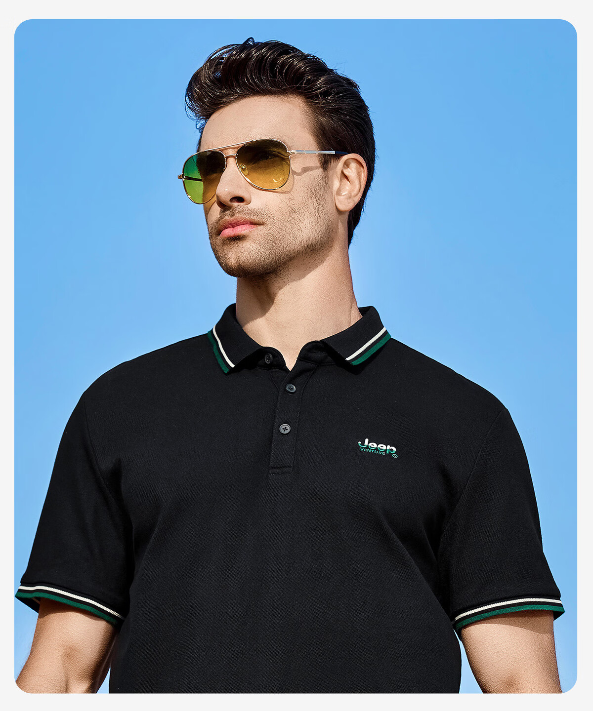 JEEP Outdoor Men's Summer Antibacterial Moisture-Wicking Quick-Dry Polo Shirt Short Sleeve Mountain Climbing Business Casual Commuter Top 23