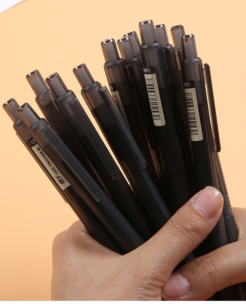 得力a108速干中性笔0.5mm子弹头(黑) 12支/盒