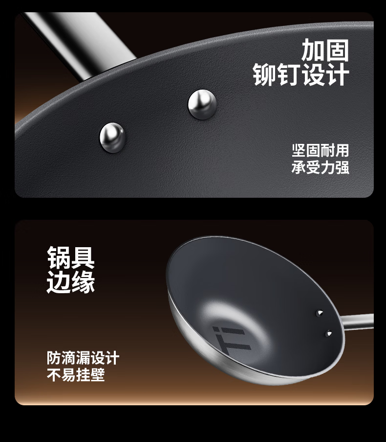 Sanhe 0-Coating Ultra-Fire Pure Titanium Frying Pan 28cm with Lid Non-Slip Base for 2-3 People Offline Model GC28F3 + Cling Film 23