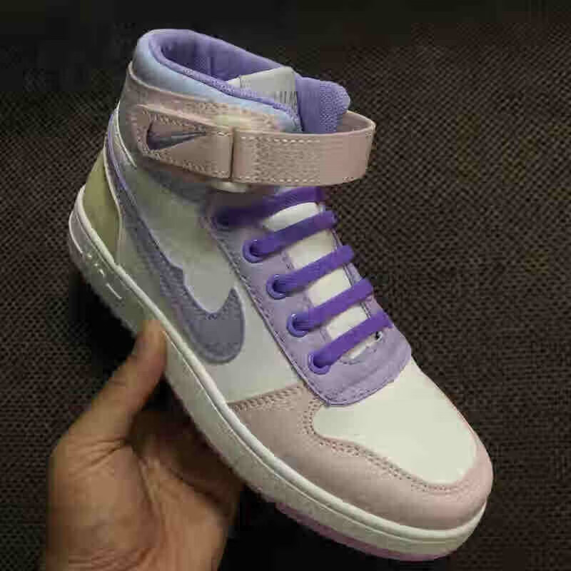 空军一号马卡龙板鞋aj女鞋高帮运动鞋官方懒人鞋带魔术贴 bh15