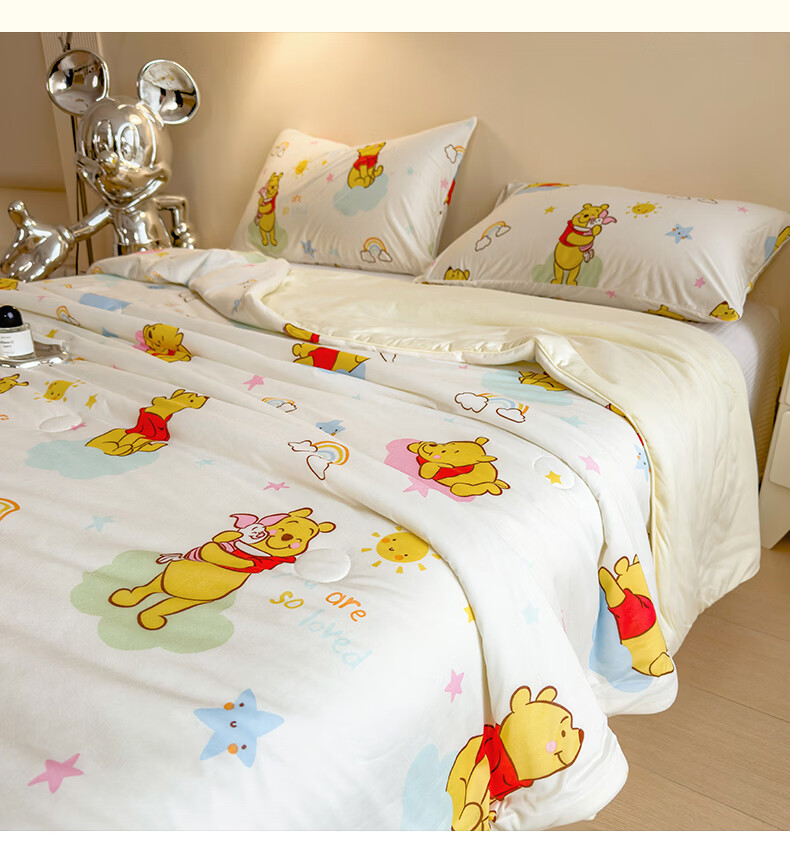Disney Class A Baby-Grade Knitted Cotton Soybean Summer Quilt 200x230cm Machine Washable Home Air-Conditioning Blanket 7